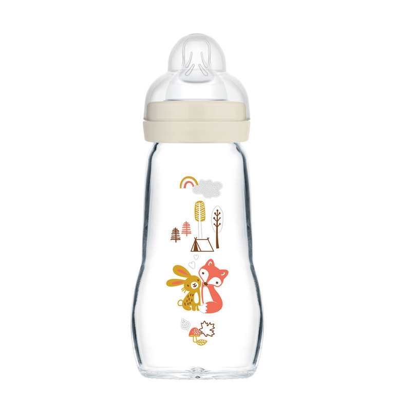 Biberon en verre 260 ml beige MAM