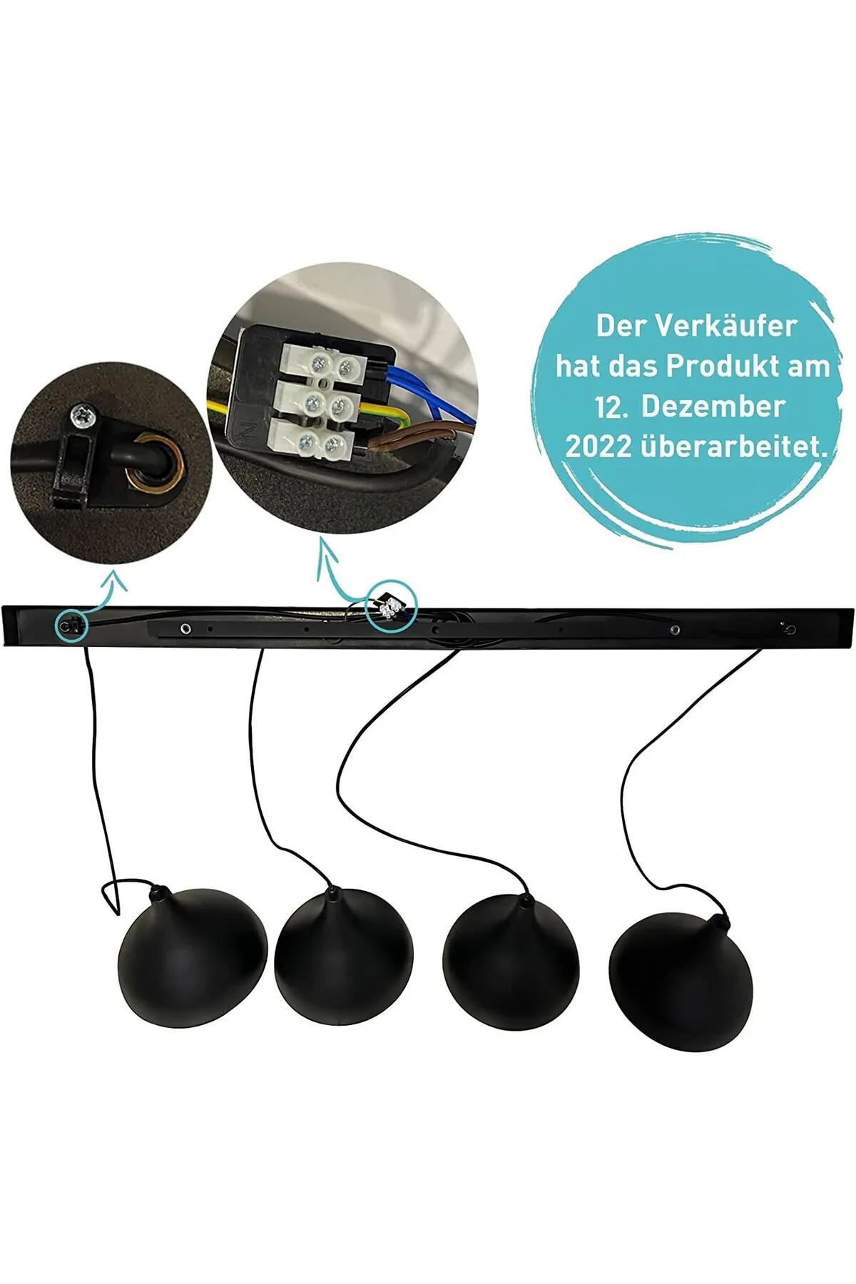 Bamyum  Pendelleuchte 4 Flammen Metall Set aus 2-3-4 Pendellampen Hängelampe Pendelleuchte