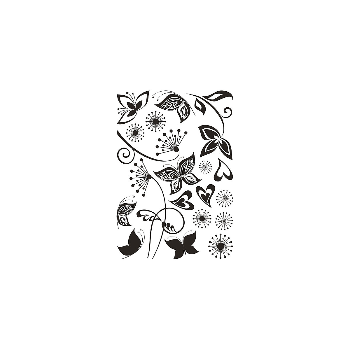 Wandsticker flat Butterflies Silhouette