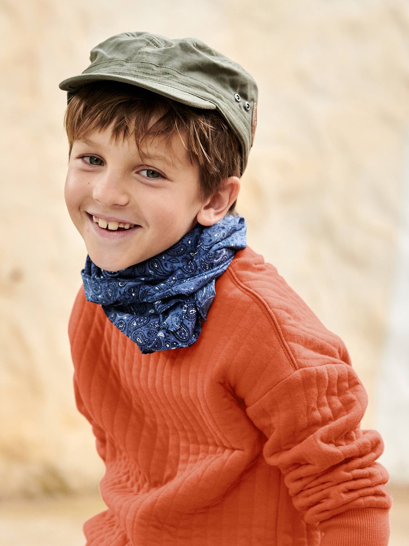 Vertbaudet Jungen Sweatshirt, gesteppt - ziegel