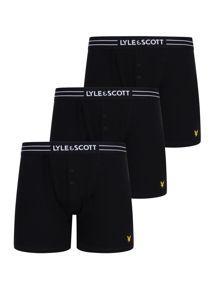 Lyle & Scott Trunks 3-Er Set in Mattschwarz günstig kaufen