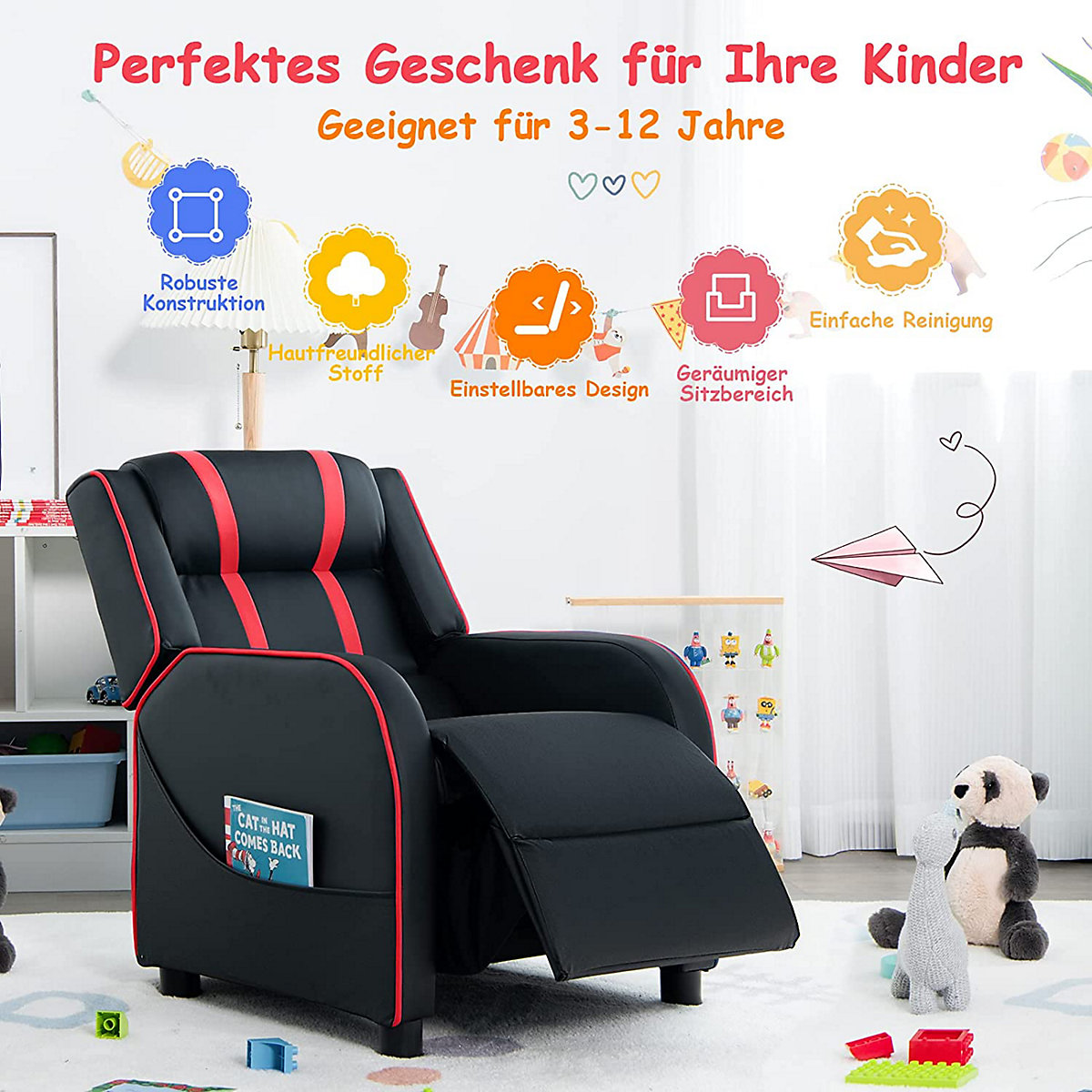 Kindersessel mit Liegefunktion Kindersofa 3-8 Jahre