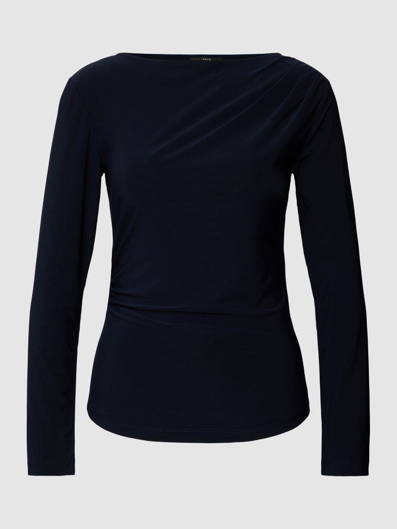 Longsleeve mit Drapierungen in marineblau