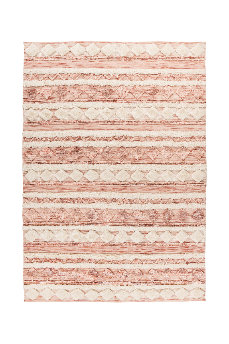 megusta Teppich Bohist 225 Rosa / Creme