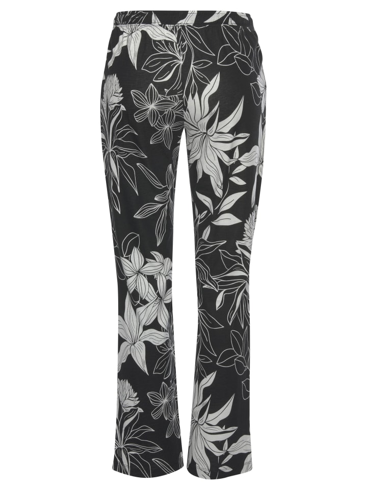 LASCANA Schlafhose in schwarz-allover-geblümt günstig kaufen