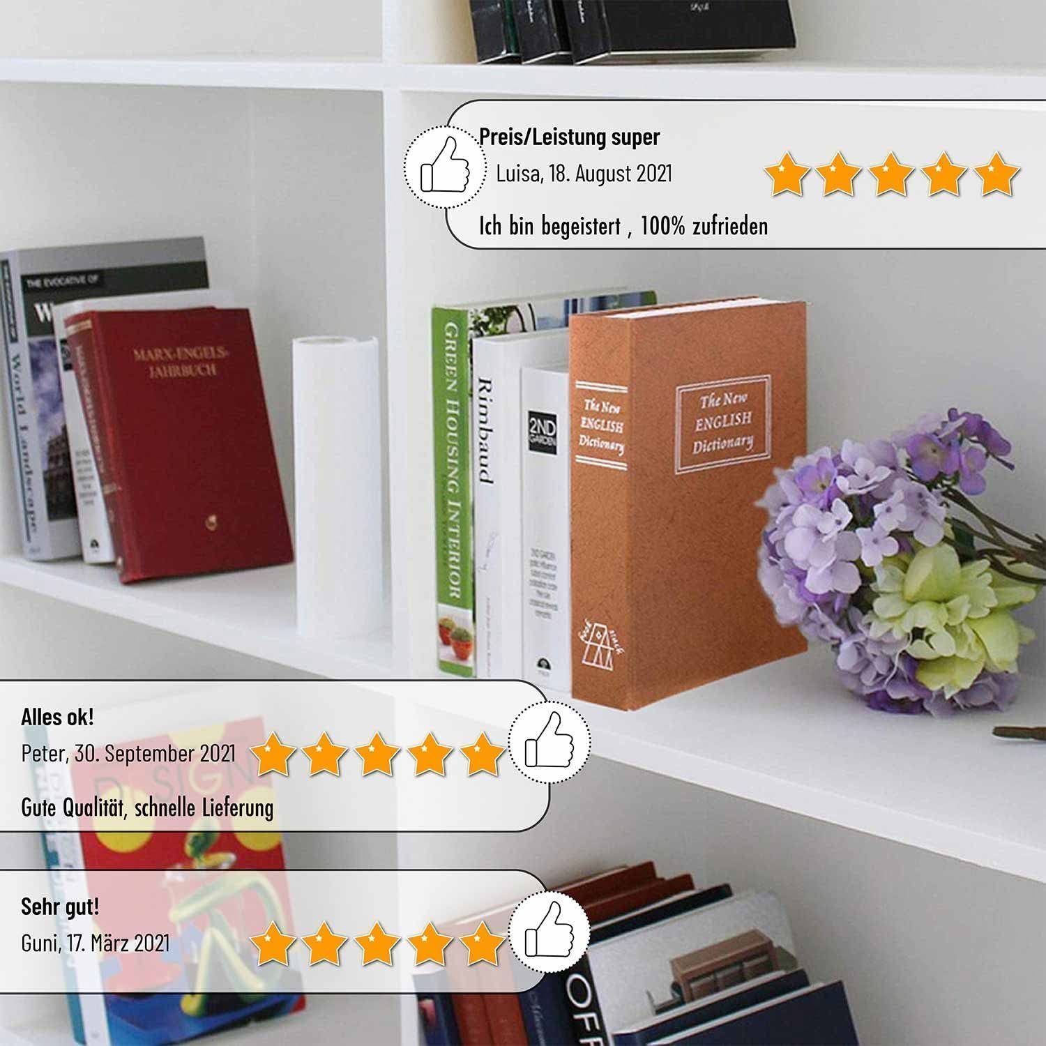 Goods+Gadgets Buchtresor XXL Buchsafe Tresor (Geldkassette, Buchattrappe), Bücherregal Geheimversteck
