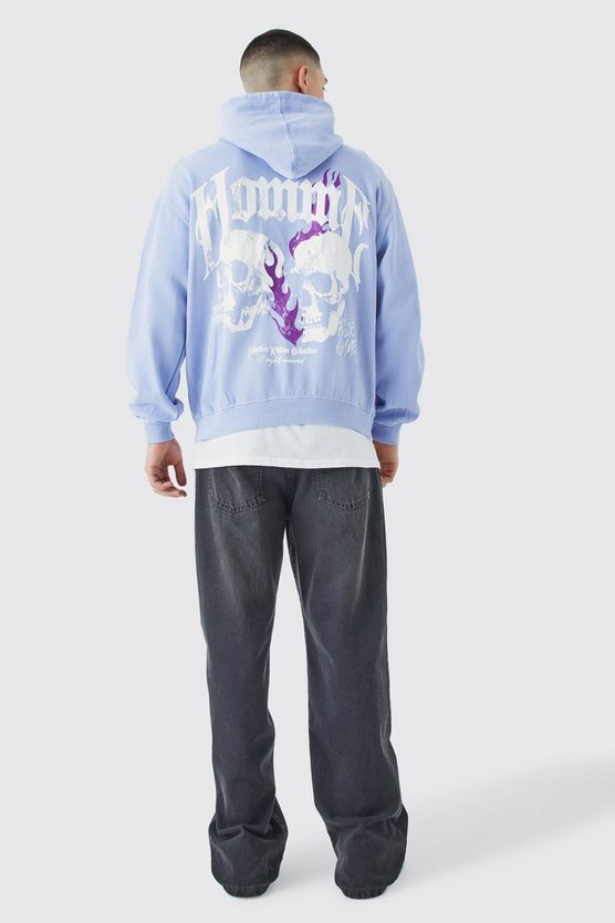 Oversize Hoodie mit Totenkopf-Print
