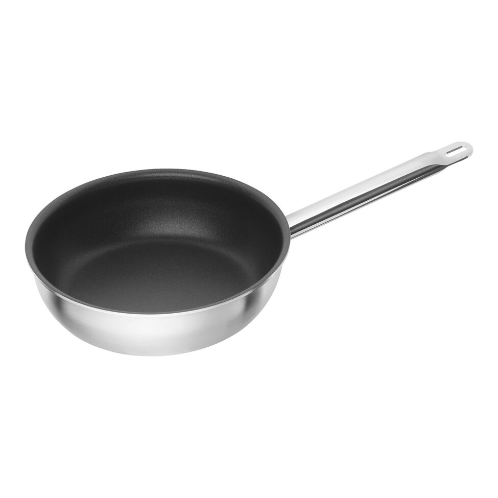 Bratpfanne 24 cm, 18/10 Edelstahl, Silber-Schwarz
