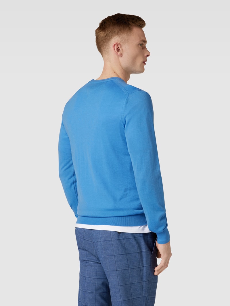 Strickpullover aus Lanawolle Modell 'MERINO' in royalblau