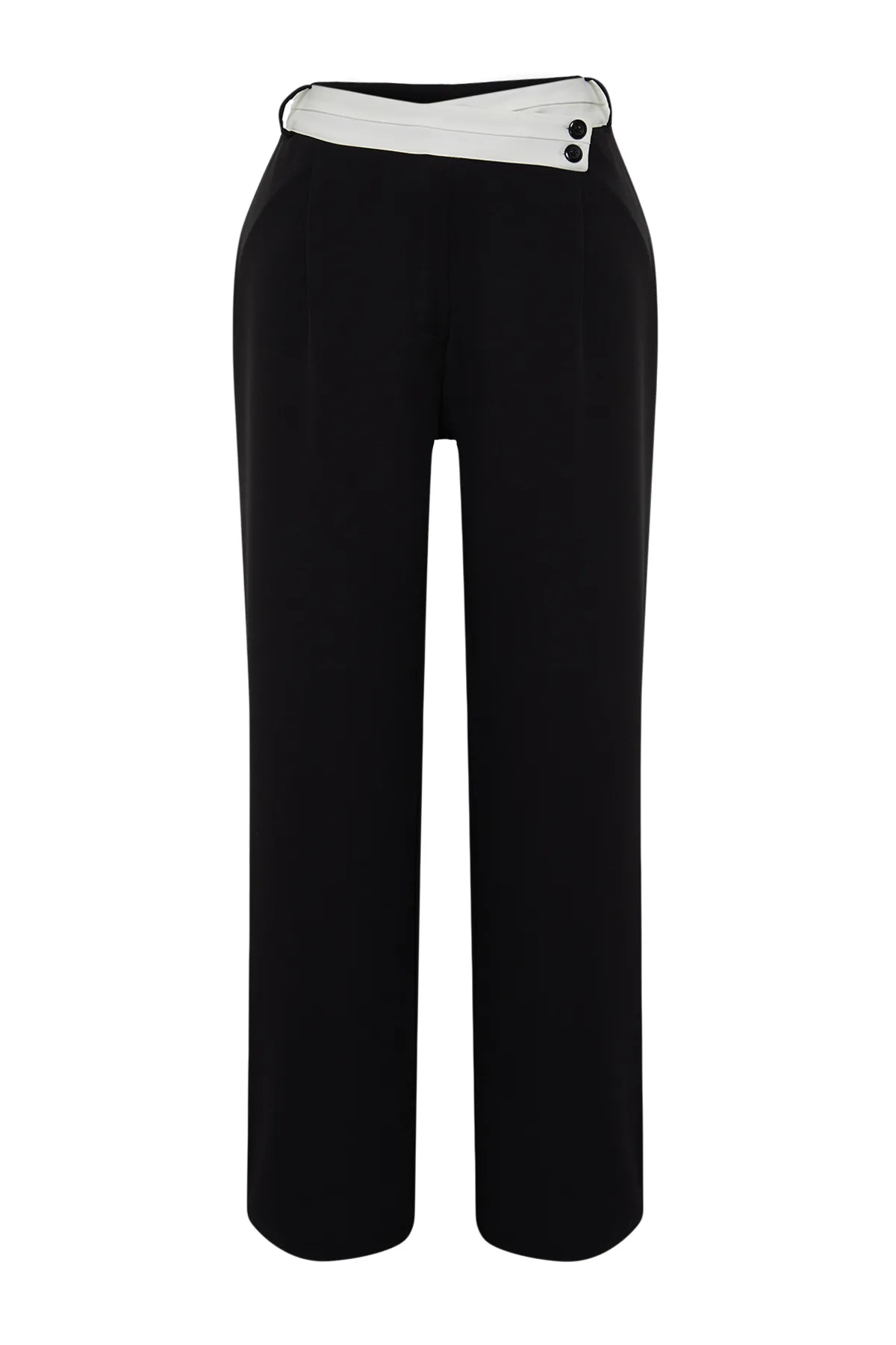 Trendyol Curve  Schwarze Webhose mit hoher Taille und weitem Bein TBBSS24AR00016