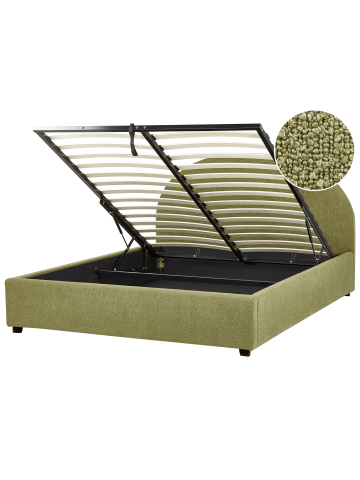 Beliani Doppelbett VAUCLUSE in Grün - (W) 174 x (H) 112 x (L) 214 cm günstig kaufen onesize