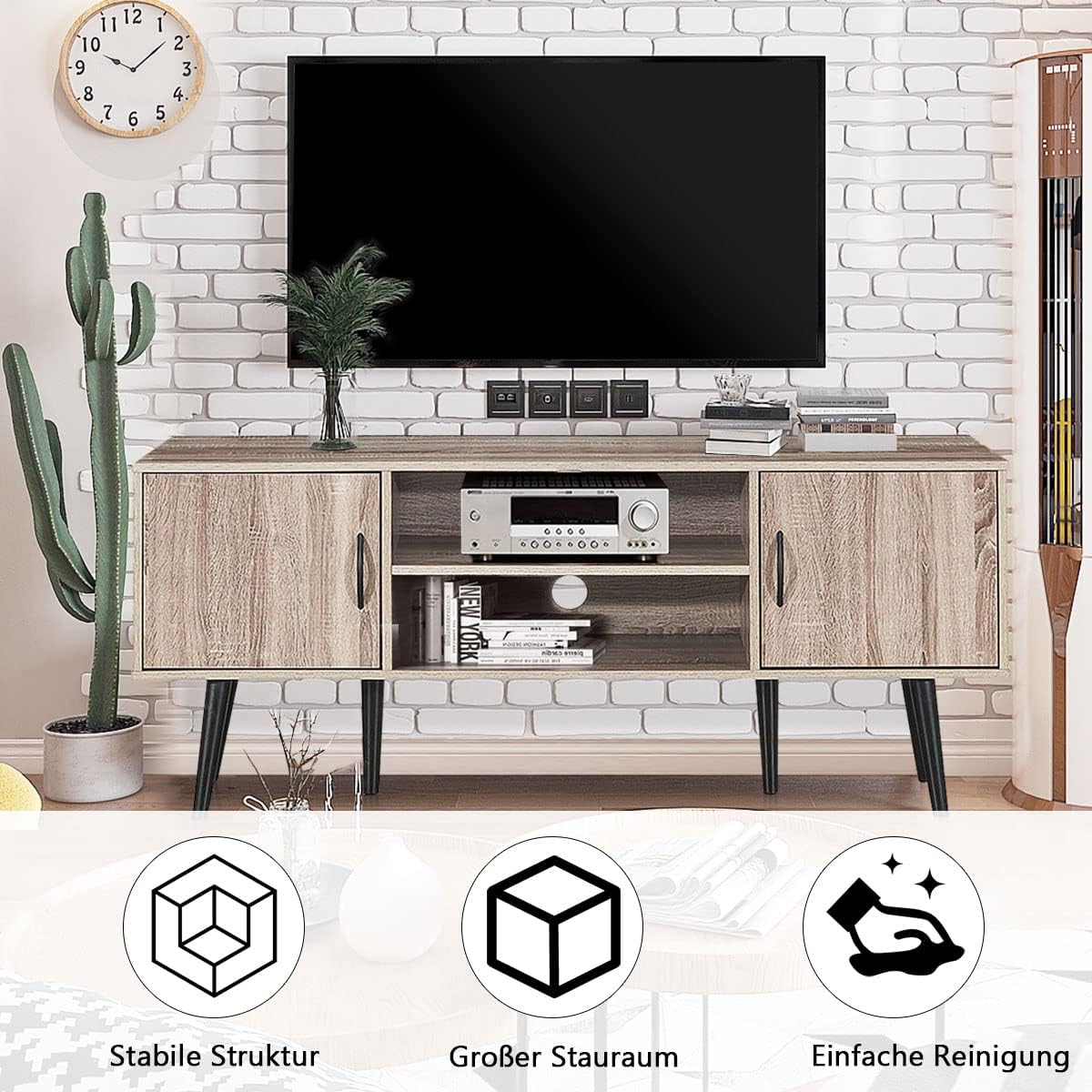 Costway COSTWAY TV-Lowboard Fernsehschrank Holz