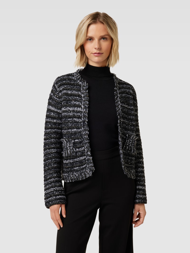Blazer in Bouclé-Optik in schwarz
