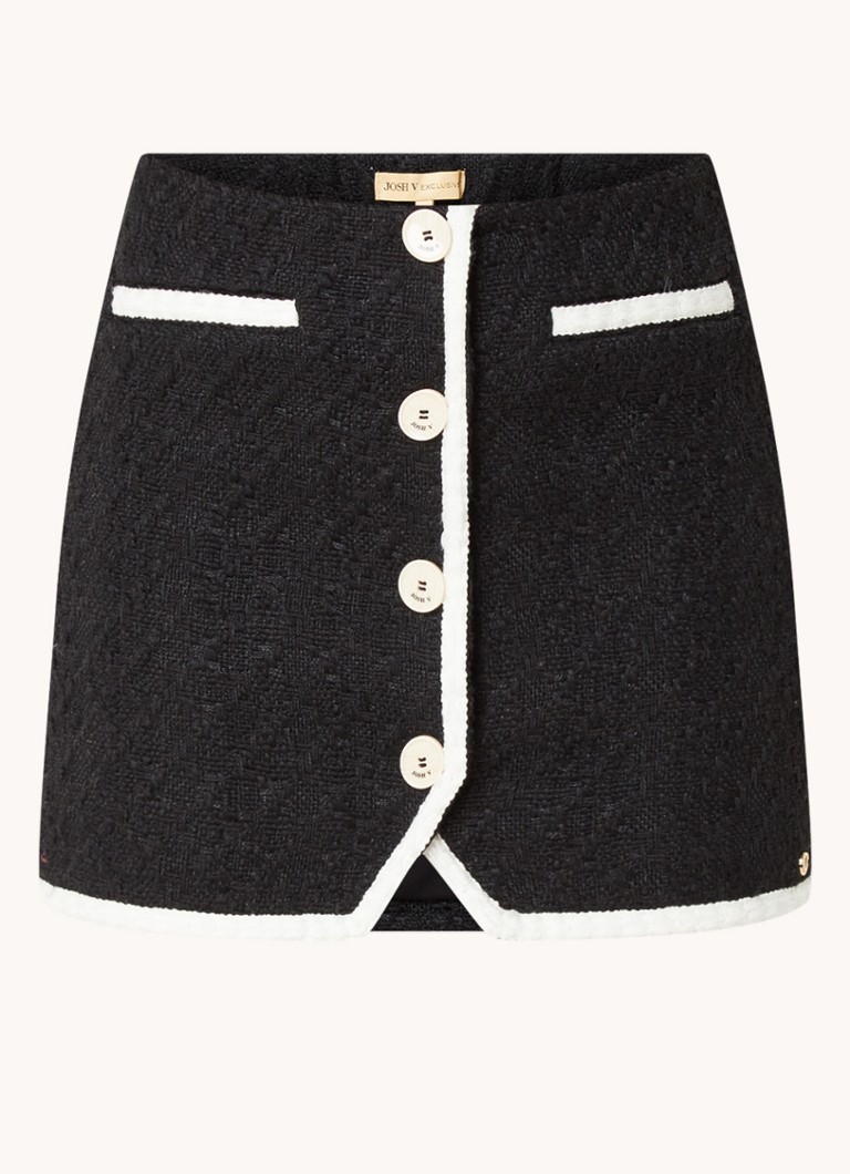Mini spódniczka Noreen tweed od JOSH V z ozdobnymi guzikami