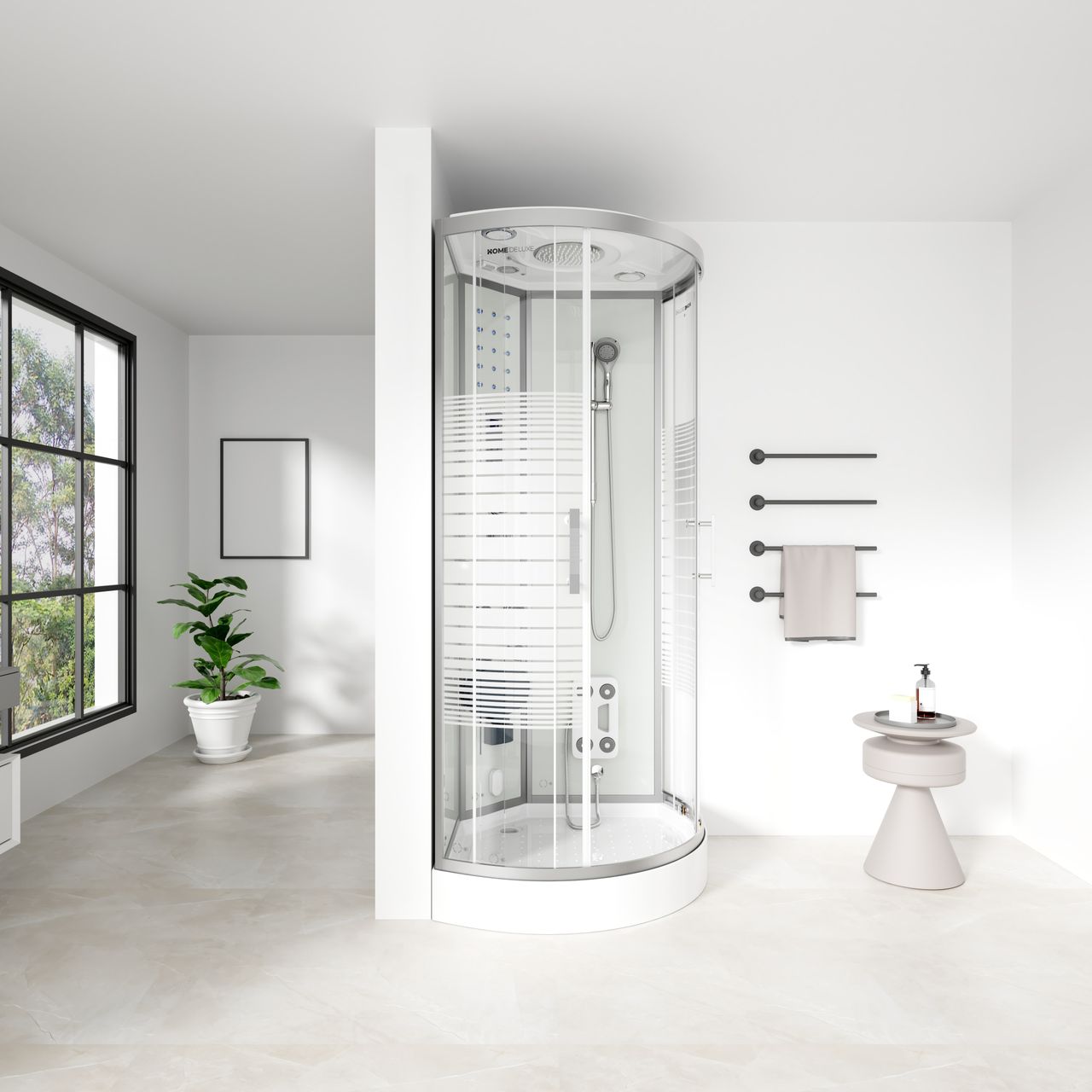 Home Deluxe Dampfdusche WHITE PEARL - 90 x 90 cm