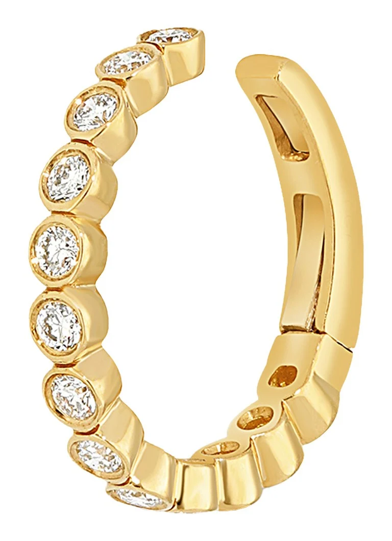 Culet Jewellery Bezel ear cuff of 18 carat yellow gold with diamond