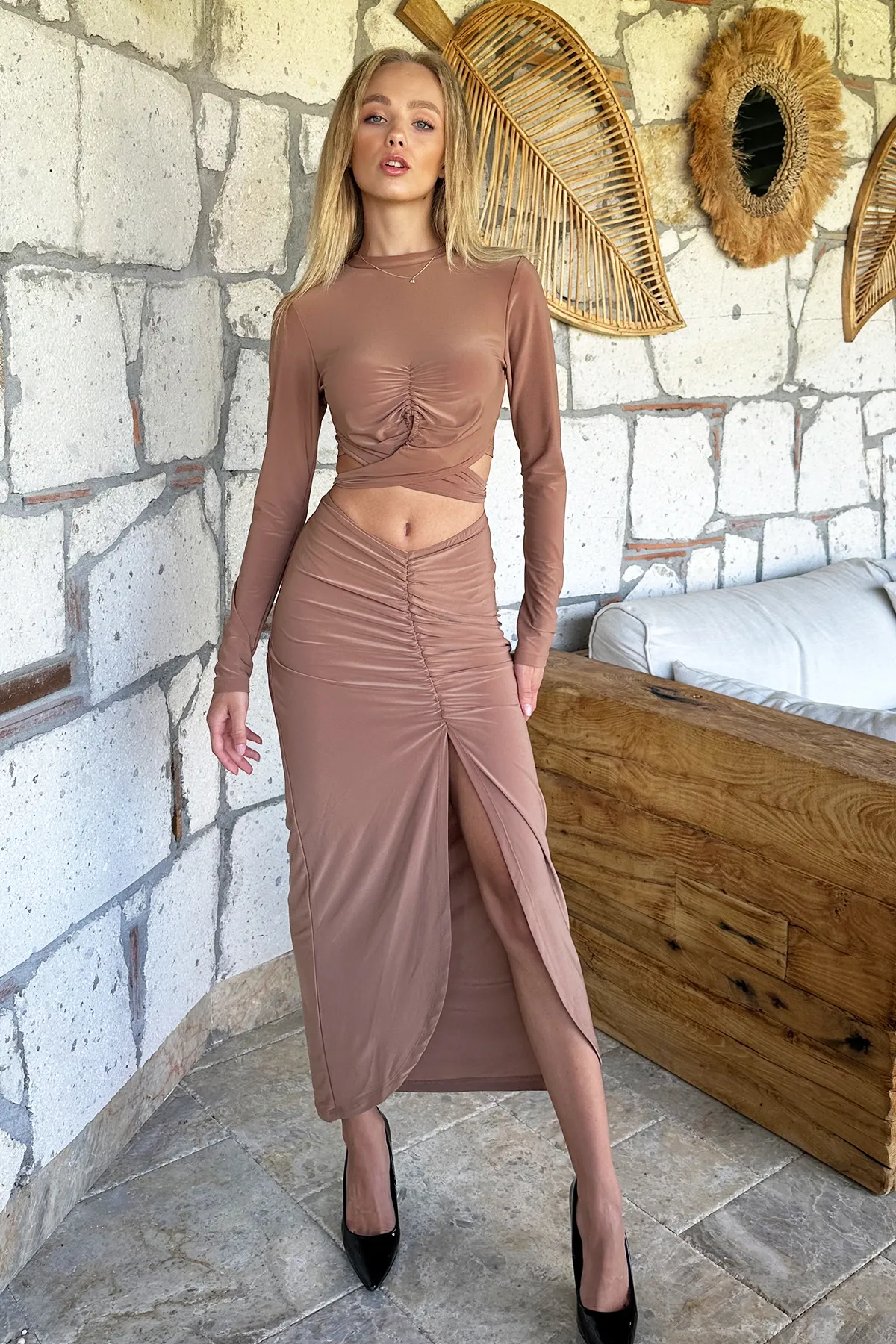 Trend Alaçatı Stili  Zweiteiler - Braun - Regular Fit