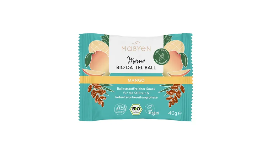 MABYEN Mama Bio Dattel Ball Kakao oder Mango 40 g