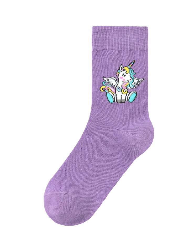 H.I.S Basicsocken in 1x ecru, 1x rosa, 1x lila, 1x hellgrau-meliert günstig kaufen