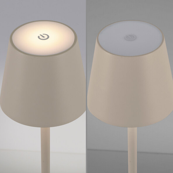 LED-Akku-Stehleuchte Buria, greige