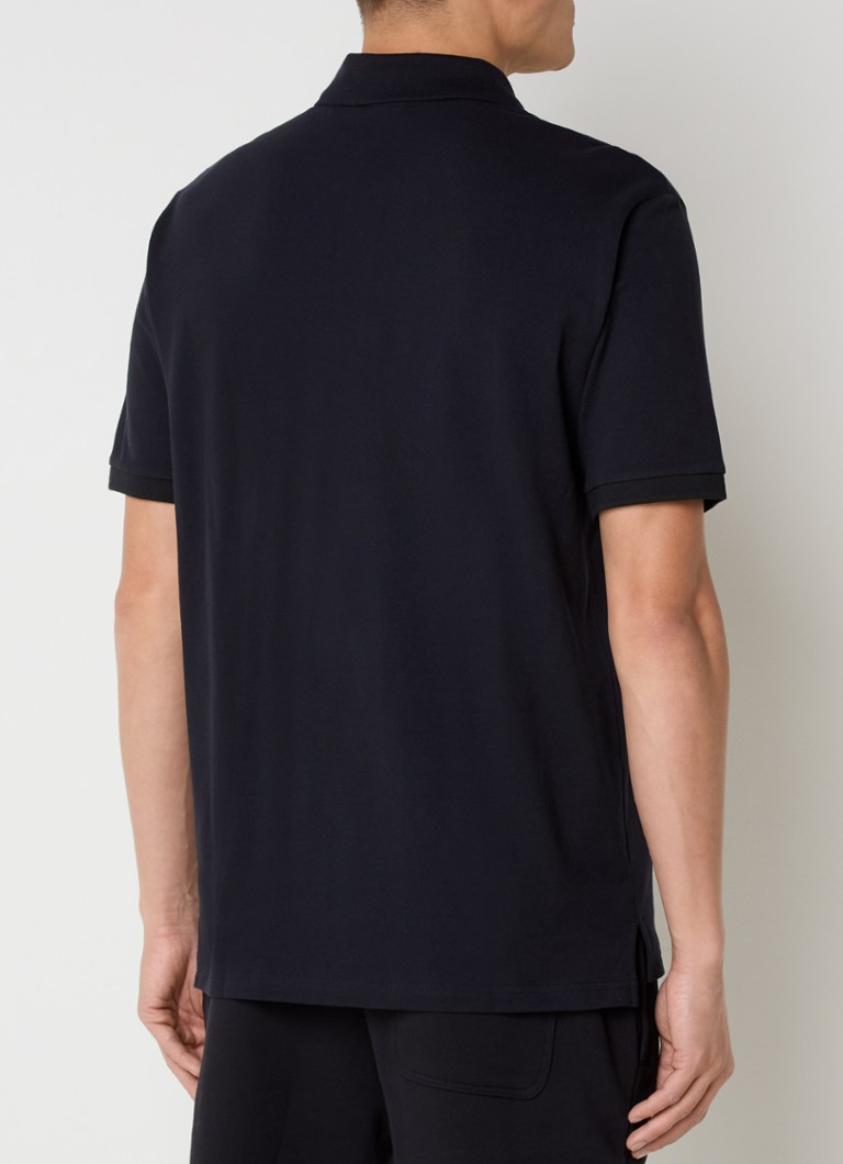 Polo Armani Exchange de corte regular em algodão piqué com meio zíper.