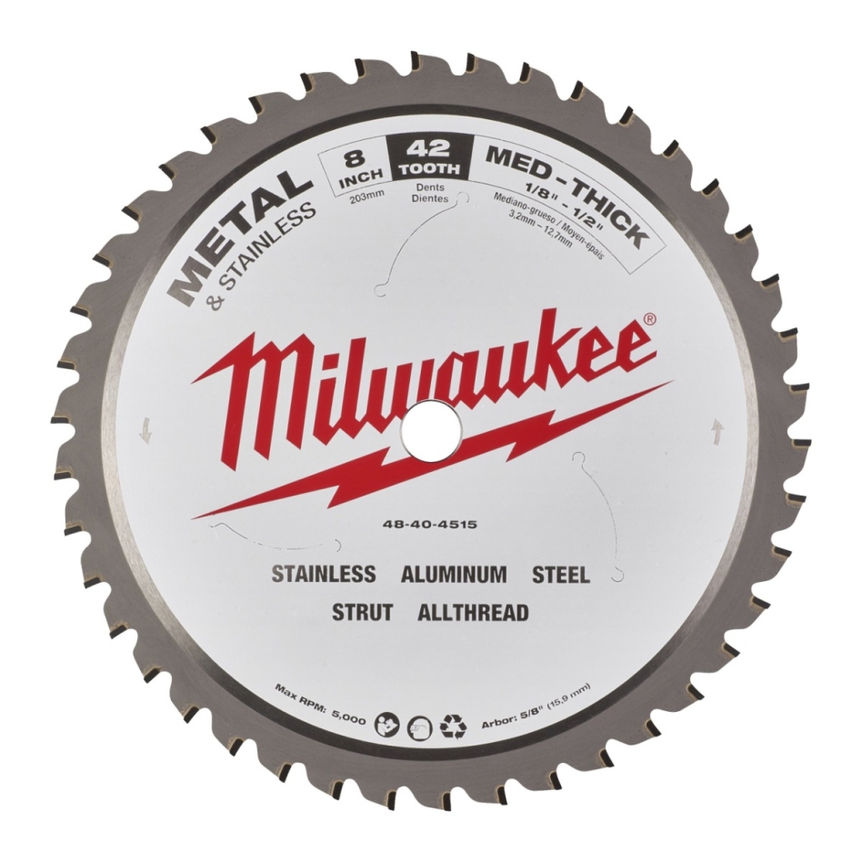 Lame de scie Milwaukee Accessories 48404515, 203 x 15,87 x 42 dents, pour fer et acier