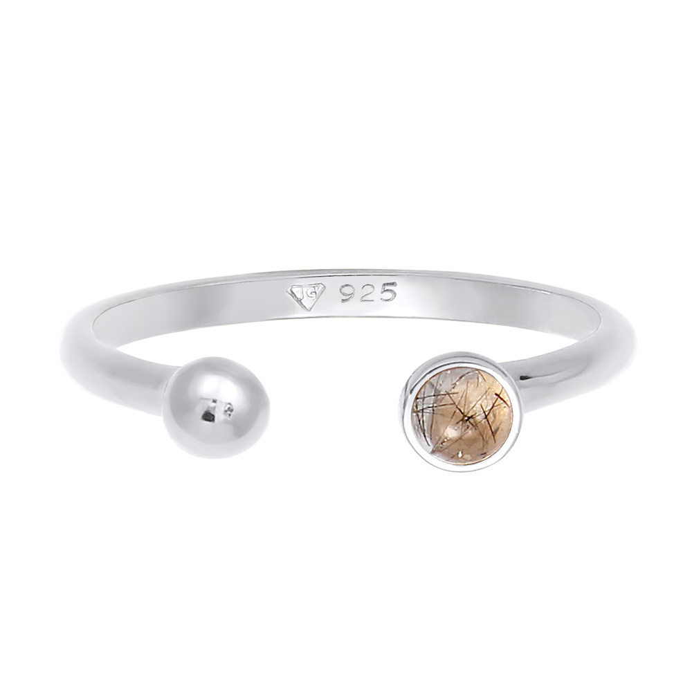 Elli Elli Bague Bague ajustable pour dames avec quartz tourmaline en 925/1000 argent m Bague
