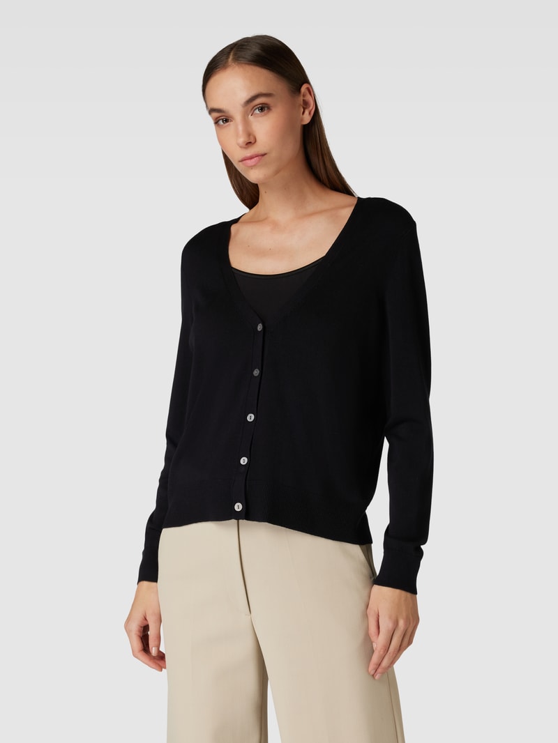 Strickcardigan mit tiefem V-Ausschnitt in black