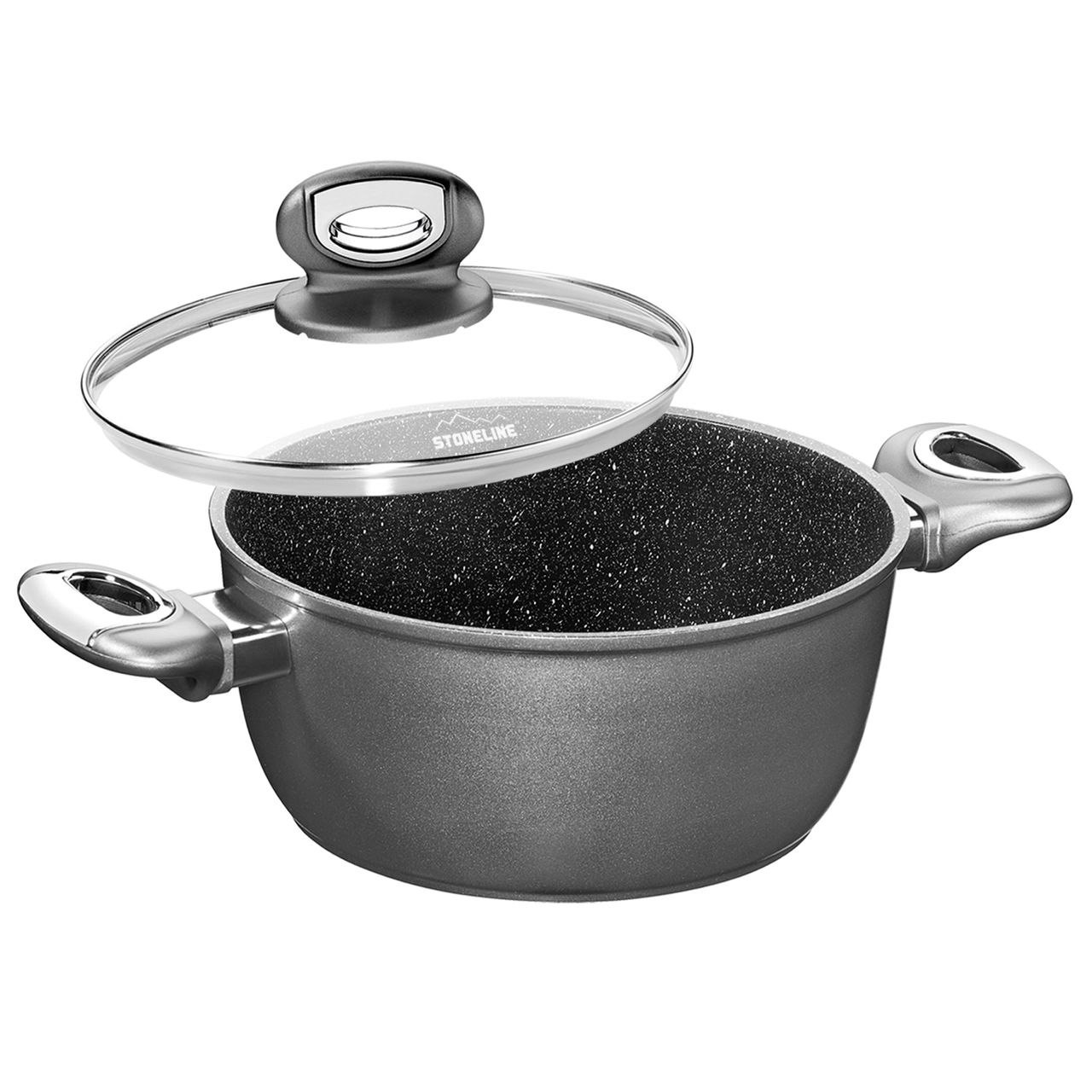 STONELINE® Gourmundo Made in Germany Kochtopf 20 cm, mit Glasdeckel