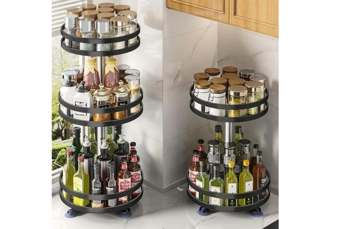 CHEFGASTRO® Gewürzregal CHEFGASTRO Drehbares Gewürz- und Getränkeregal HxØ 44x26cm Stahl