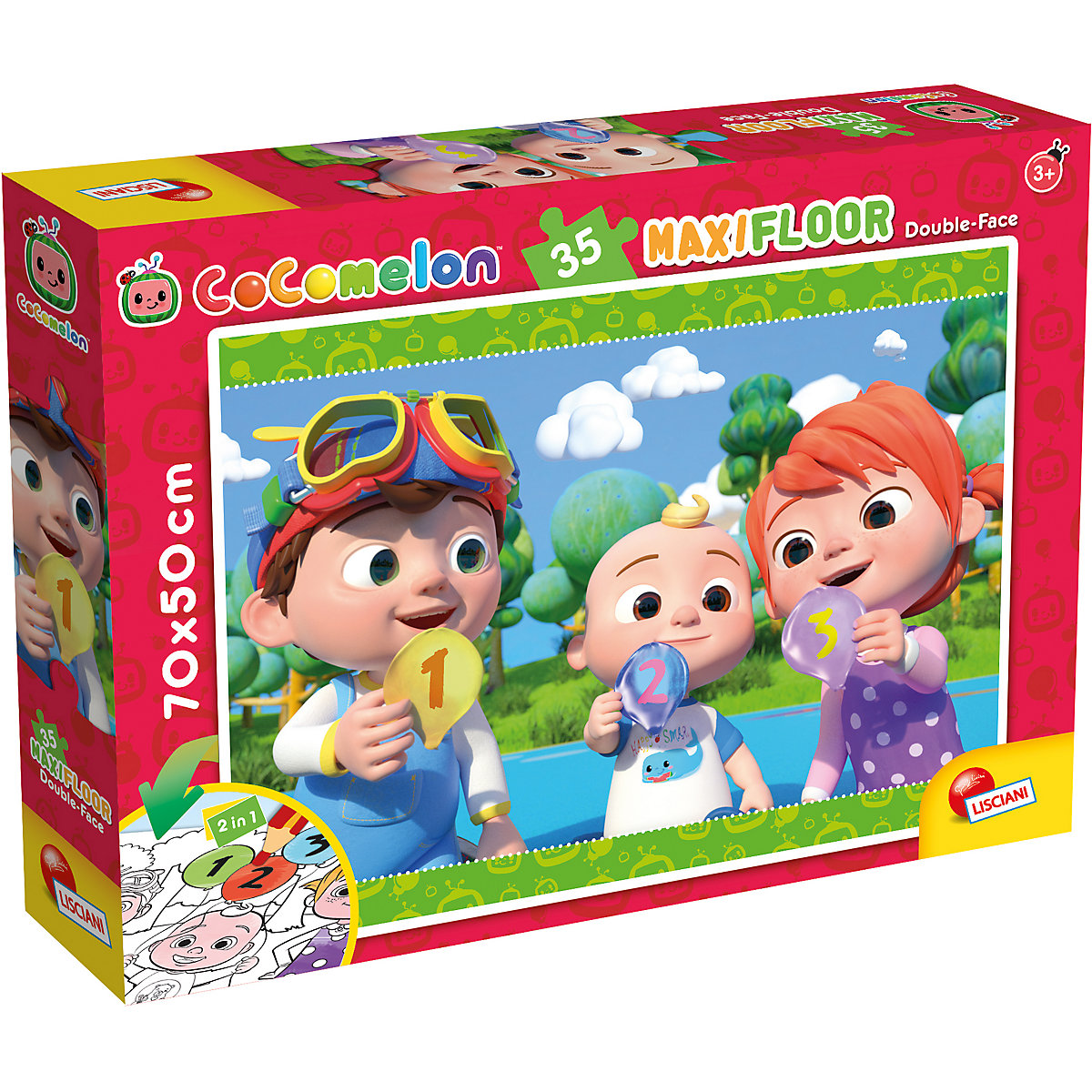 Cocomelon Puzzle doppelseitig Maxifloor - Teilen macht Spass!, 35 Teile