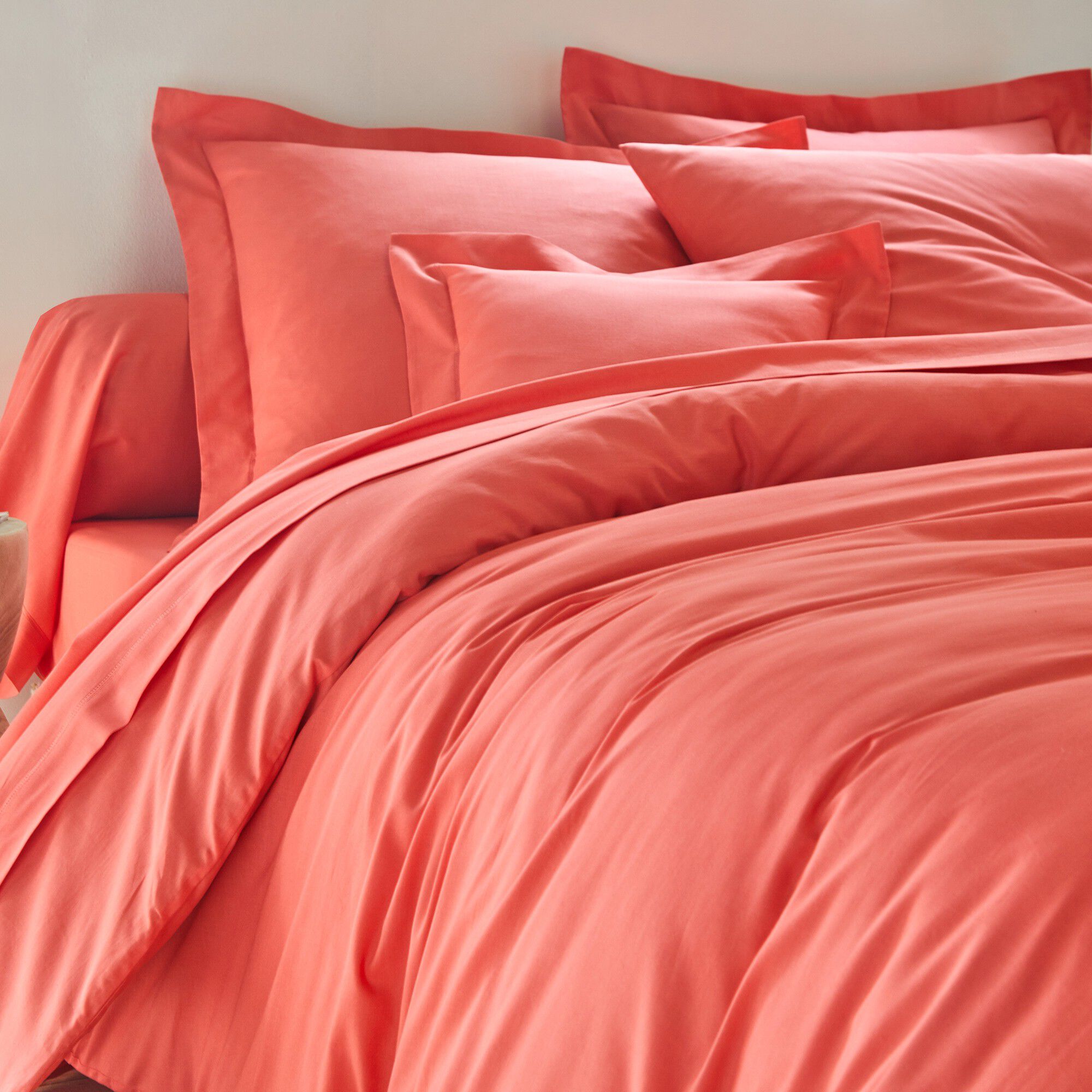Linge de lit uni polyester-coton Colombine