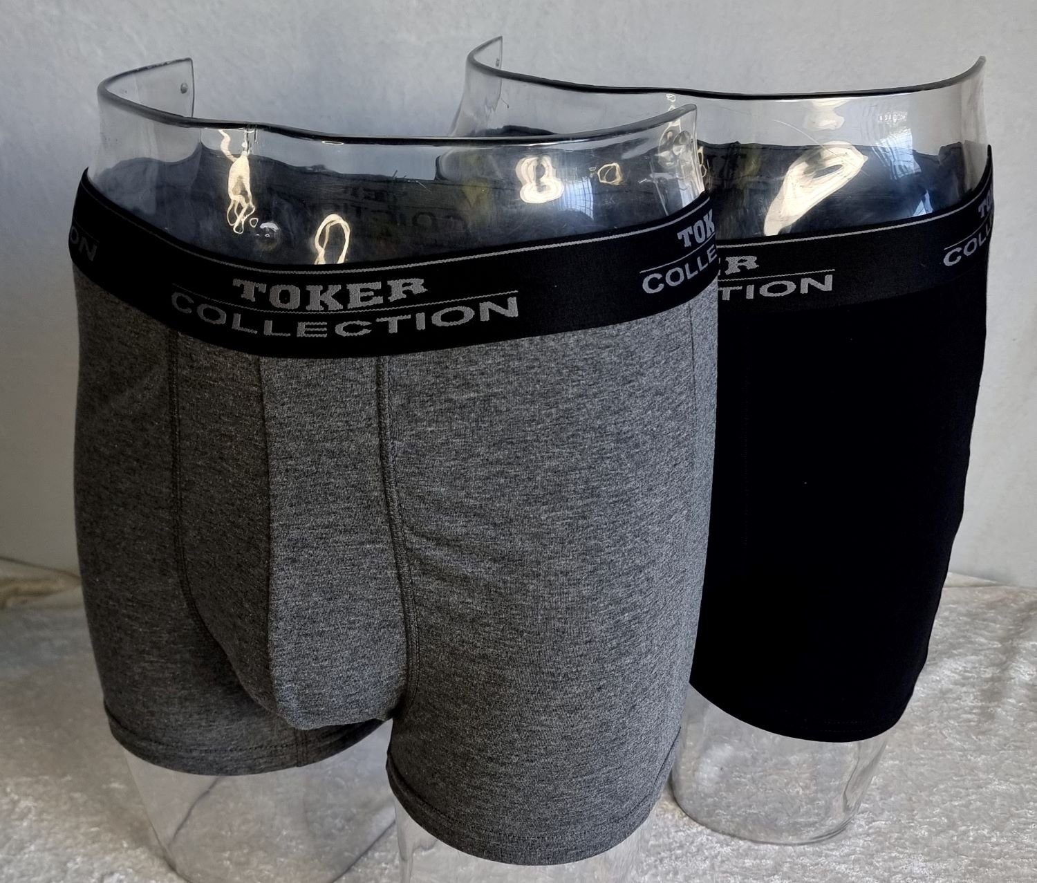 Toker Collection® Boxershorts Herren Boxershort 2 Stück ein Preis (Packung, 2er- Pack) mit Logo auf dem Taillenbund