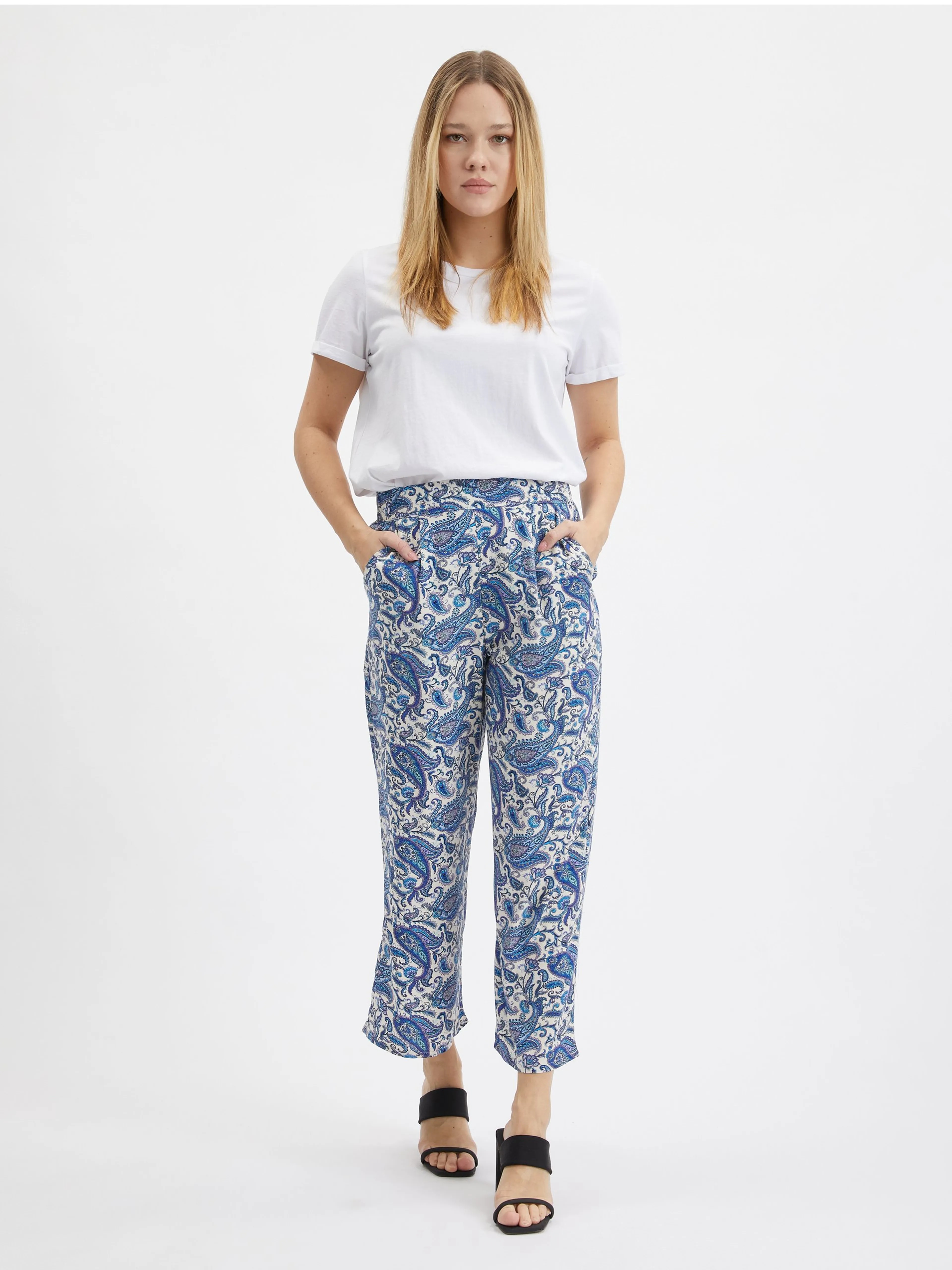 Blaue gemusterte Damen-Culottes ORSAY