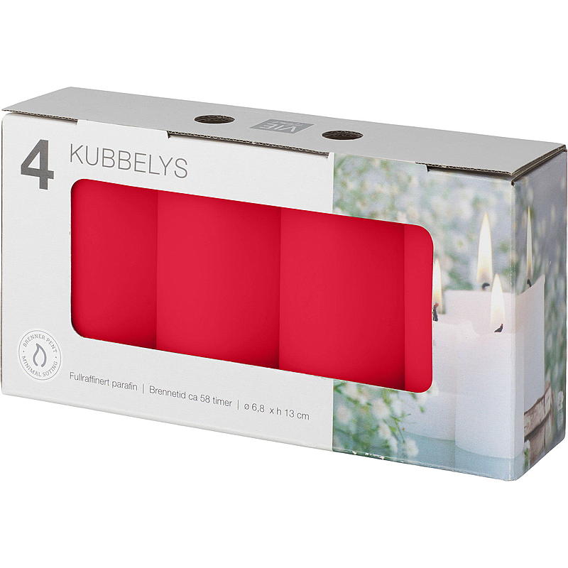 Vie Home Kubbelys 4-pk Diameter 6,8 cm, høyde 14 cm