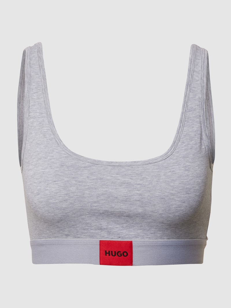 Bustier mit Label-Patch in silber meliert