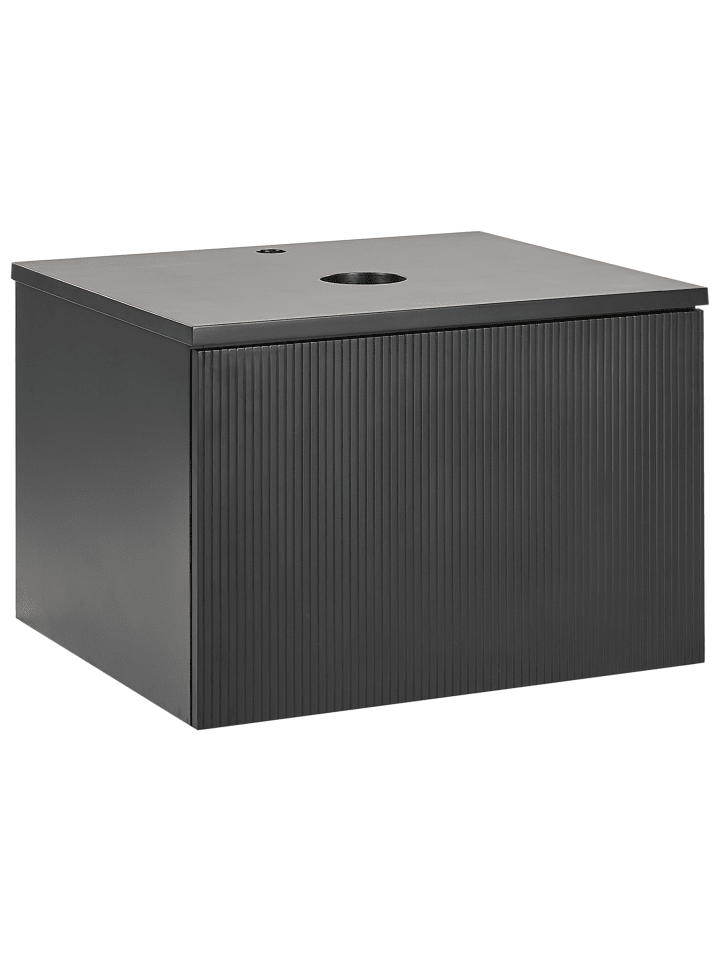 Beliani Badezimmerschrank ALZIRA in Schwarz - (W) 60 x (H) 40 x (L) 52 cm günstig kaufen onesize