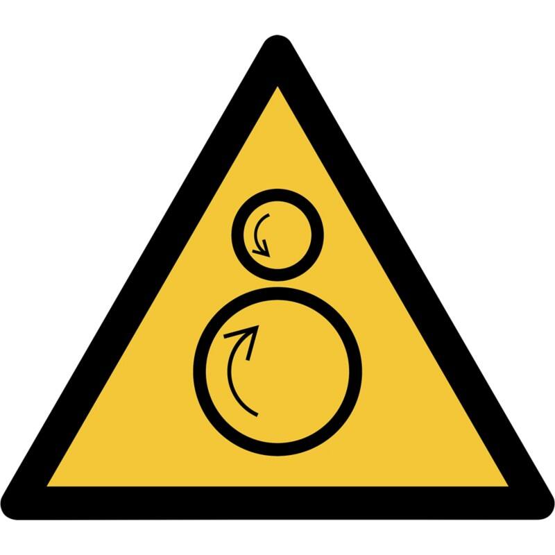 Djois Warnschild Warnung vor gegenläufigen Rollen Klebstoff, einschraubbar PP (Polypropylen) 15 (B) x 0,14 (H) cm 3 Stück