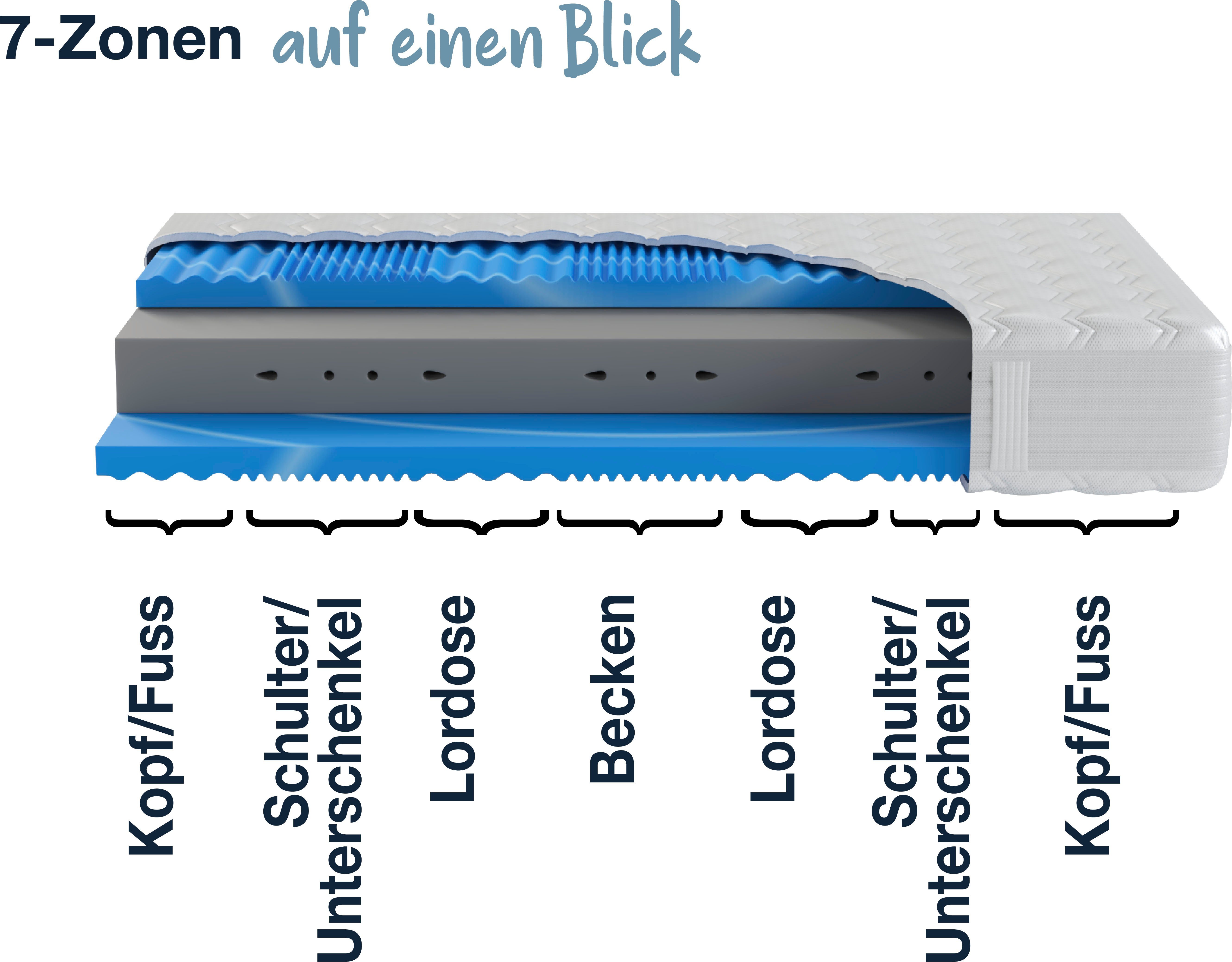 Kaltschaummatratze XXL Gelstar KS, Hn8 Schlafsysteme, 25 cm hoch, (1-tlg)