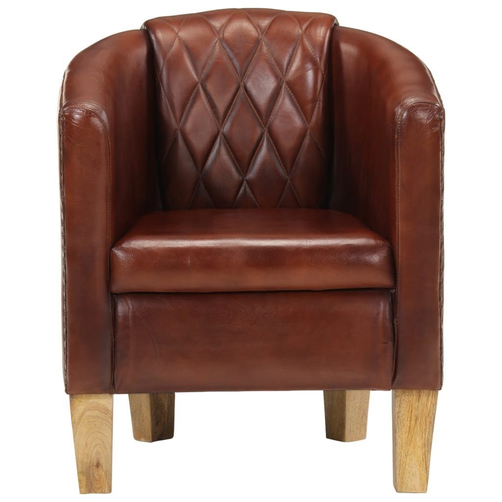 vidaXL Sessel Clubsessel Braun Echtleder (1-St)