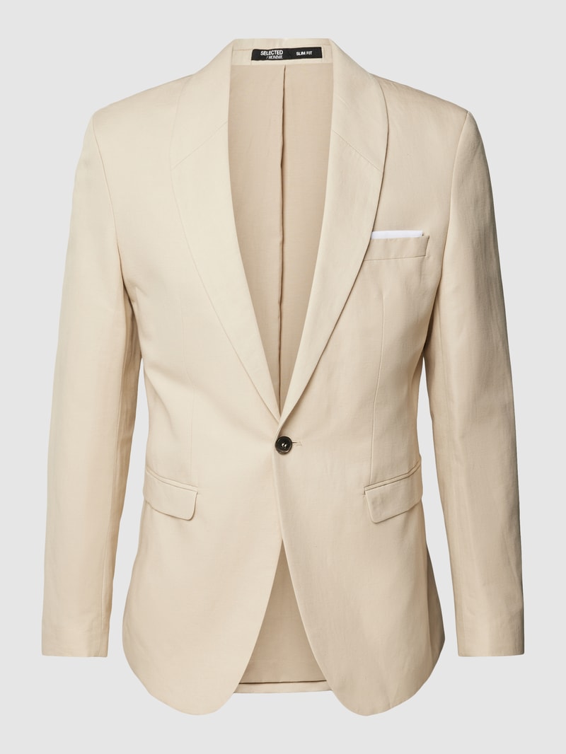 Slim Fit Leinensakko mit Schalkragen Modell 'HALE' in sand