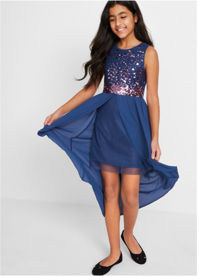 Festliches Mädchen Kleid mit Tüll-Schleppe