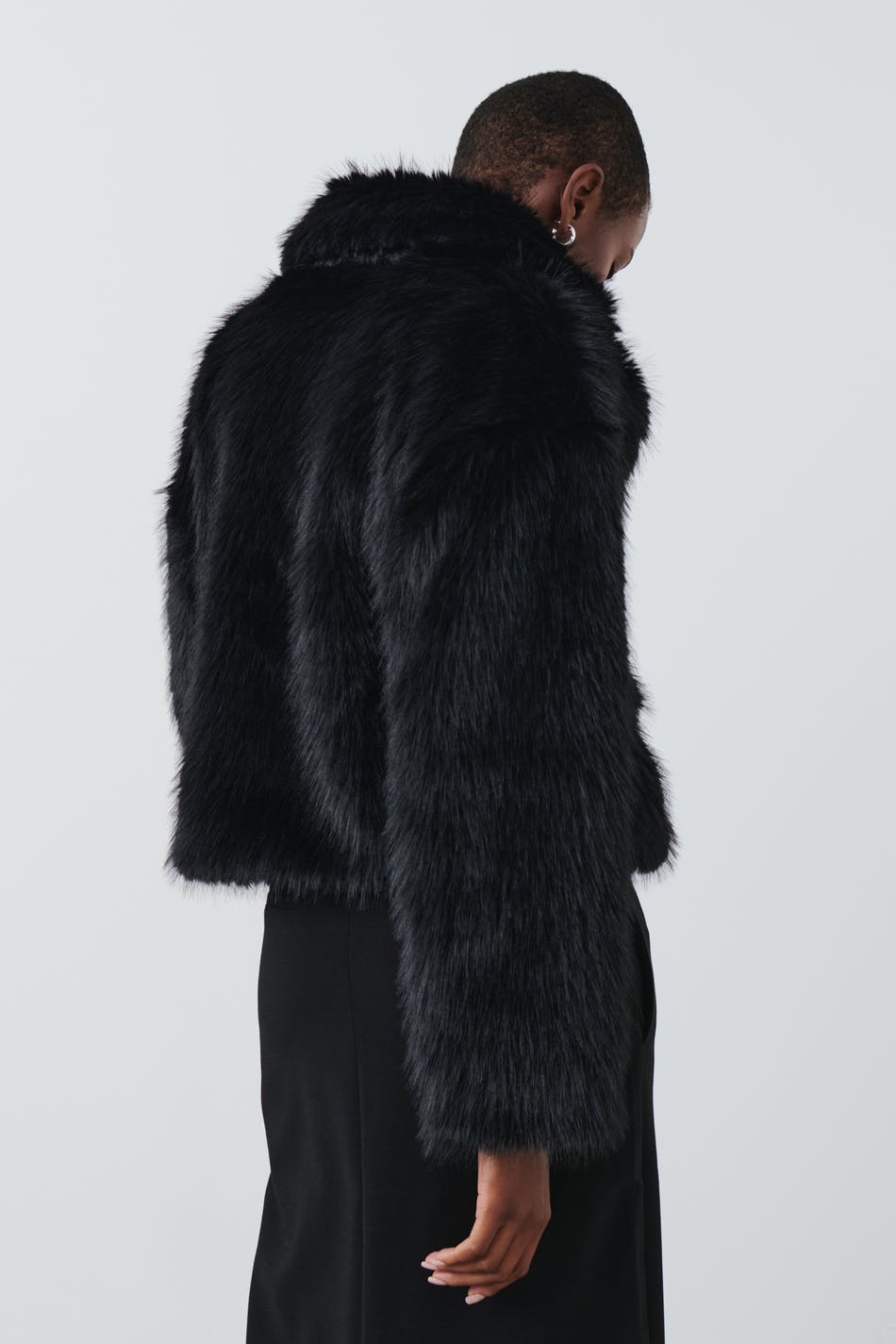Faux fur collar jacket