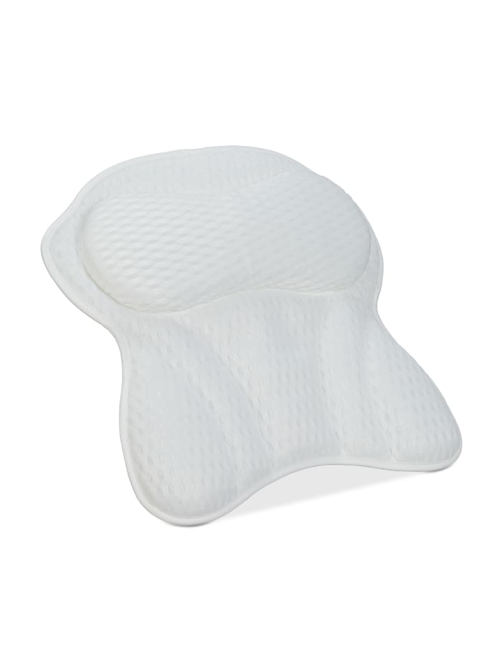 relaxdays Badewannenkissen in Weiß - (B)43 x (H)7 x (T)49 cm günstig kaufen onesize