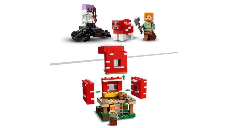 LEGO Minecraft 21179 Das Pilzhaus, Spielzeug ab 8 Jahren