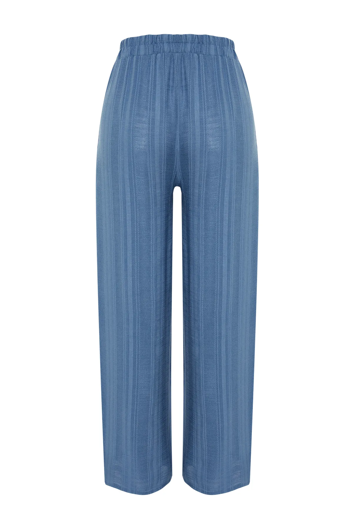 Trendyol Collection  Blaue gewebte Schlitzhose TBESS24PL00016