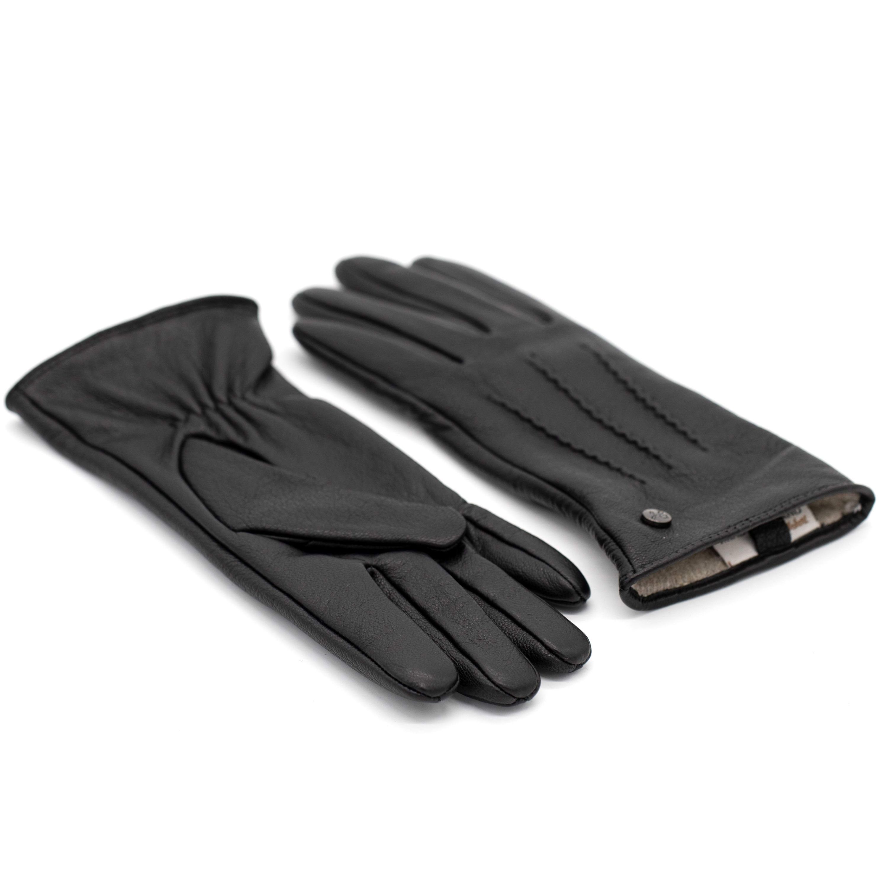 Hand Gewand by Weikert Lederhandschuhe JESS- Elegant aus Ziegenleder mit Kaschmir Wolle Fütterung