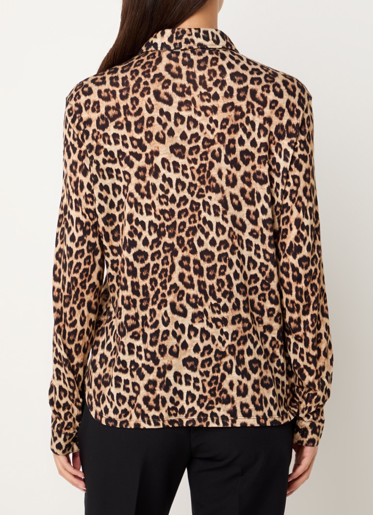 Gerard Darel  Annelaure blouse met panterprint en borstzakken