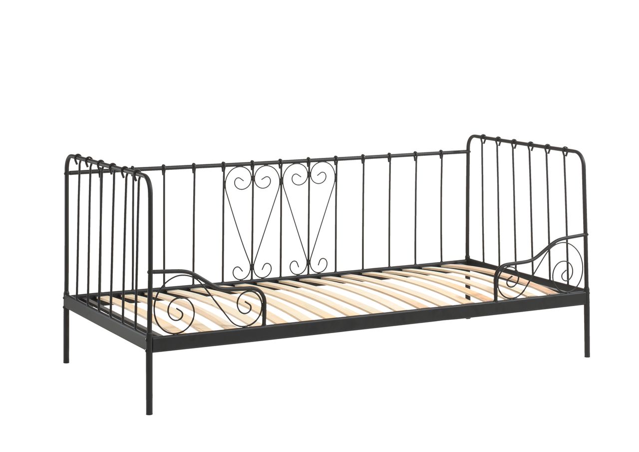 VIPACK Kojen-Metallbett Alice Liegefläche 90 x 200 cm Schwarz