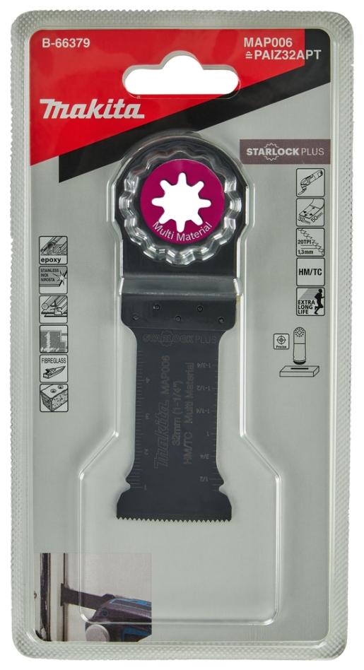 Makita Zubehör B-66379 MAP006 Tauchsägeblatt 32x50mm Multimaterial Starlock Plus Multifunktionssägeblatt